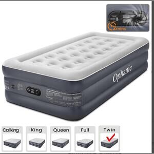 Twin Size - 18-Inch Elevated Inflatable Air Mattress with Built-in Pump